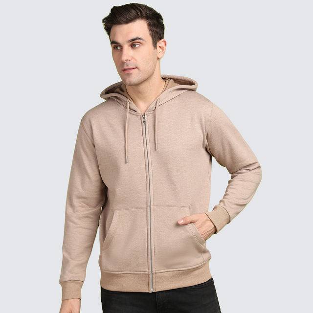 Alan Jones Clothing Men's Solid Zipper Hooded Sweatshirt - Buy at