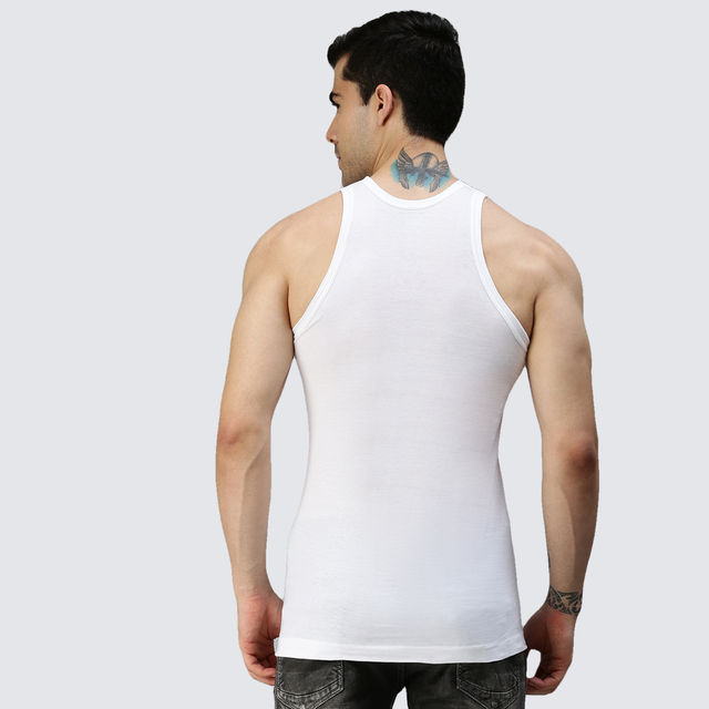 Buy Lux Cozi Men's White Cotton Vest | White | 100 - Pack of 3