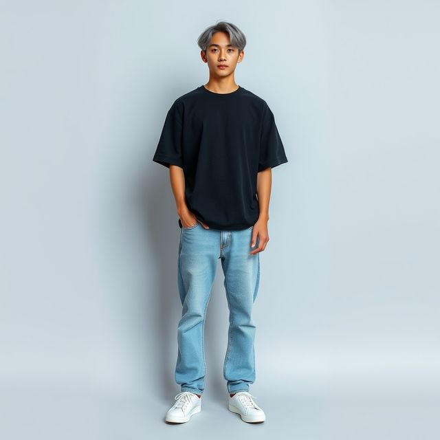 Springman Men 100% Cotton French Terry Oversized T-shirt | Black - XL