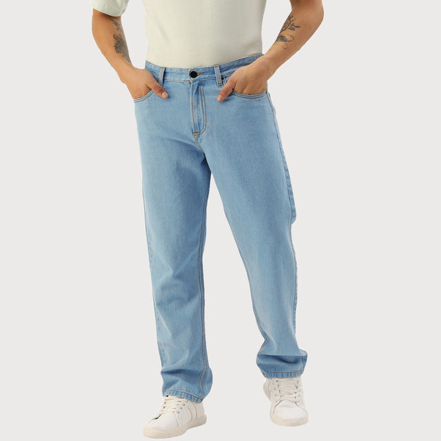 Buy Bene Kleed Men's Straight Fit Jeans | Light Blue 30 Online