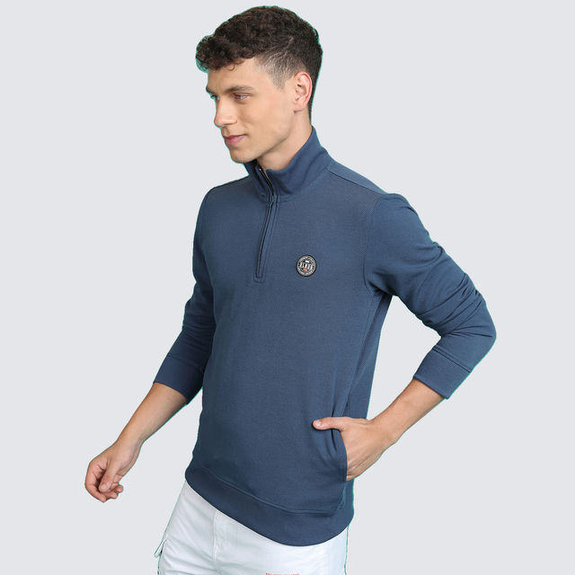 Buy HIGHLANDER Men's Mock Collar Half Zipper Pullover Sweatshirt