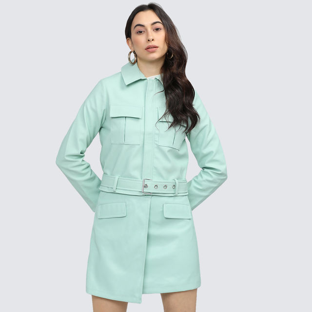 Tokyo Talkies Women's Solid Faux Leather Jacket - Buy at ₹1269
