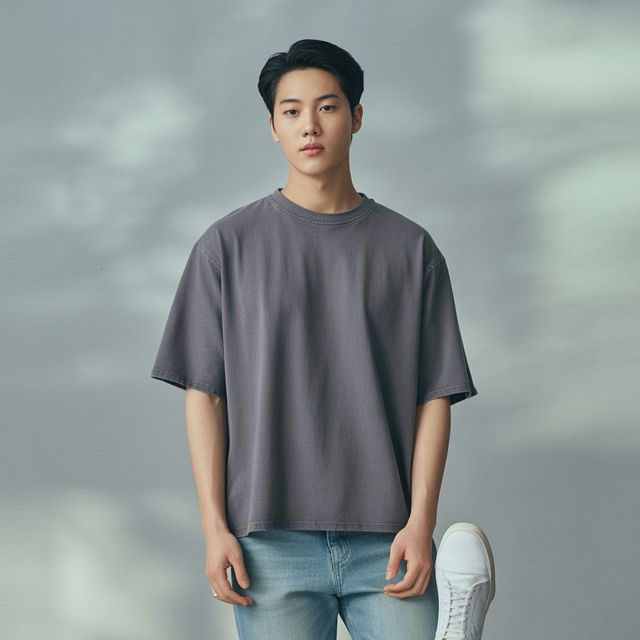 Springman Men Cotton French Terry Oversized T-shirt | Grey - XL