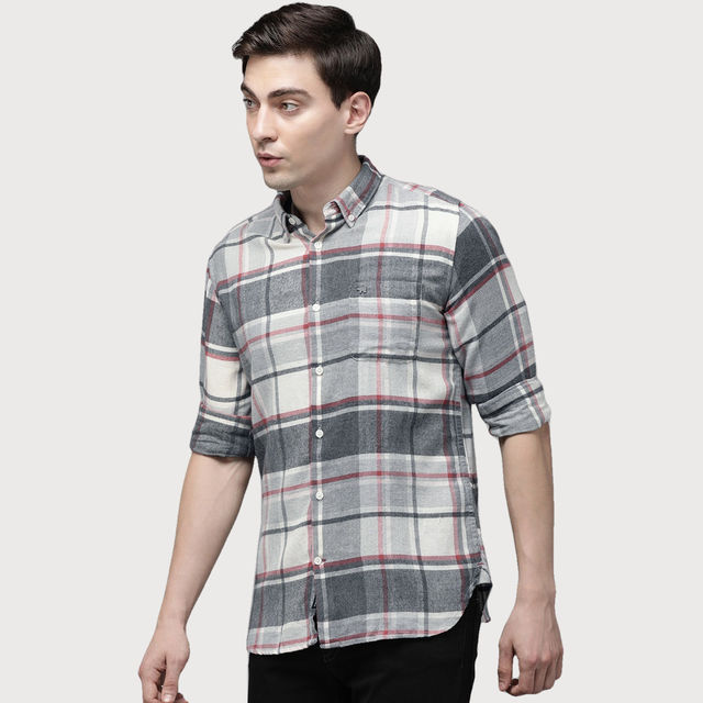 Buy The Bear House Men Slim Fit Flannel Casual Shirt - Izod | Grey | M  Online - Price @ 959 | Instant Delivery | Zepto