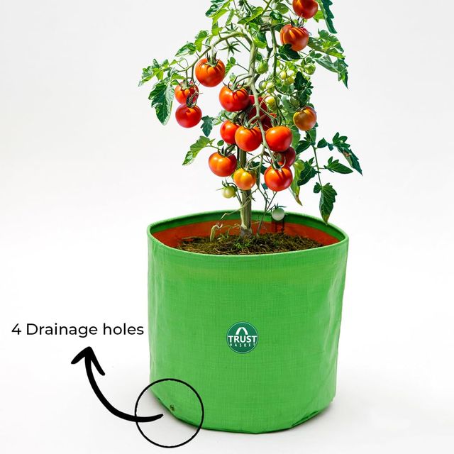 TrustBasket Terrace Grow Bags | UV Treated HDPE Planters for Greens - 12 x 12 Inch