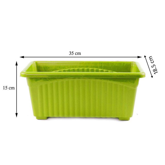 Go Hooked Multicolor Plastic Rectangular Planters For Plants | Set Of 6