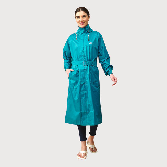 Lux Venus Over Coat Rainwear for Women - Firozi Blue - Buy at