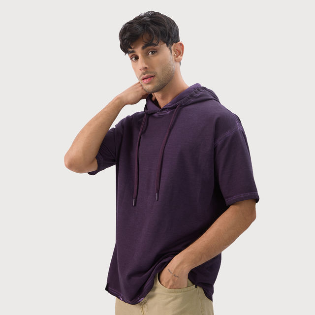 The Souled Store Men's Oversized TSS Originals- Iris Hooded T