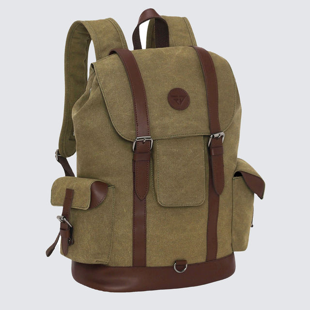 Fur Jaden Unisex Solid Canvas and Vegan Leather 21 L Laptop