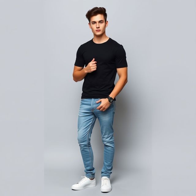 Springman Men Pure Cotton Solid Round Neck T-shirt | Black - L