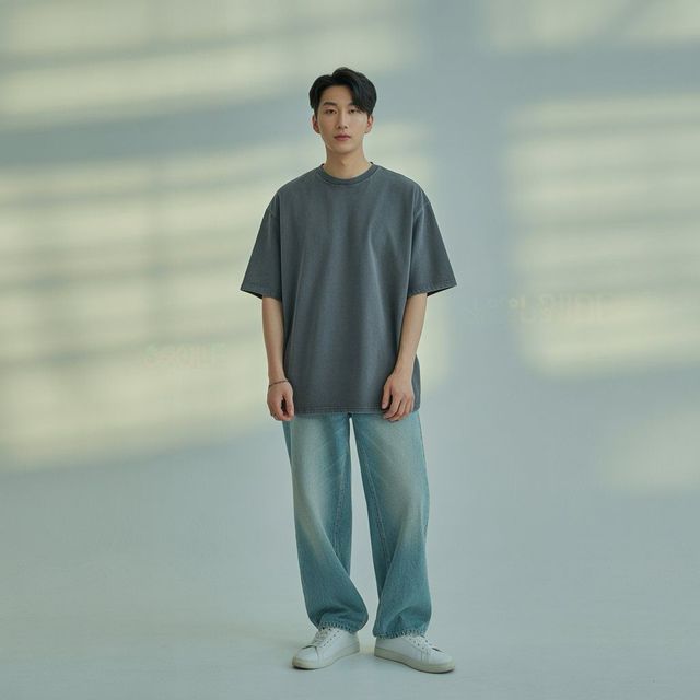Springman Men Cotton French Terry Oversized T-shirt | Grey - XL