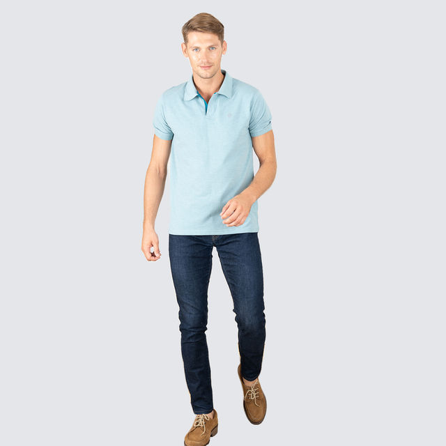 Lux Cozi Men's Cotton Polo T-Shirt, Pale Green, 2XL - Buy at ₹300