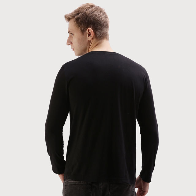 Actimaxx Men's Solid Round Neck Long Sleeve Pure Cotton T-shirt