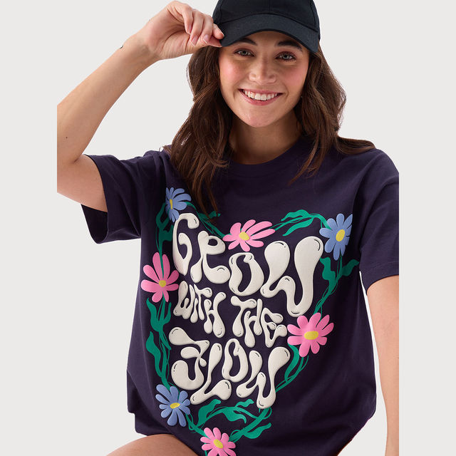 The Souled Store Grow With The Flow Women s Oversized T-shirts