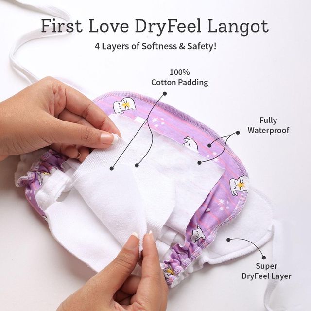 Super Bottoms Dry Feel Langot Baby Diaper For Kids | Multicolour | L (5 - 10 kg)