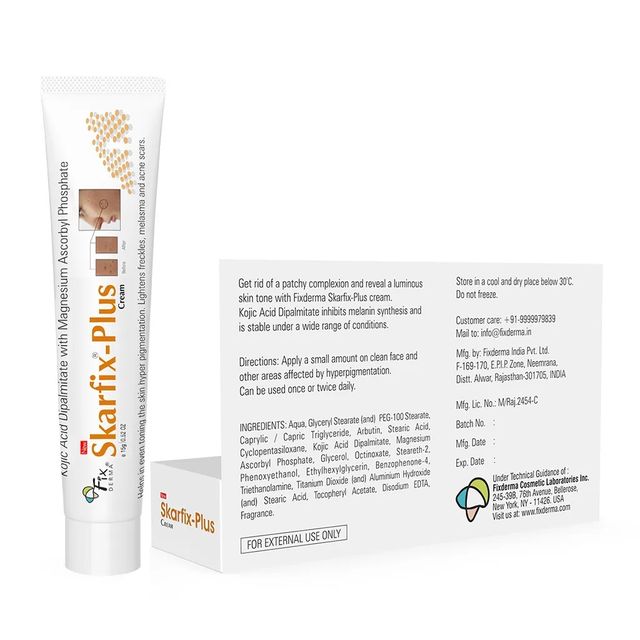 Fixderma Skarfix Plus Cream with 2% Kojic & 1% Arbutin for Dark Spots & Pigmentation