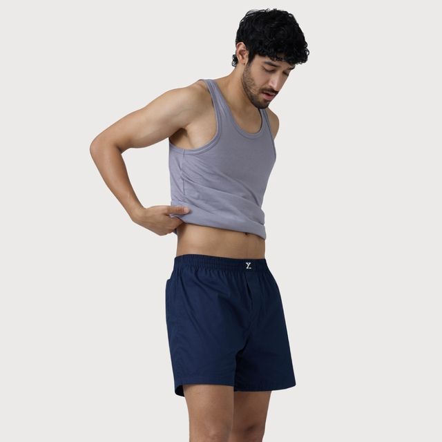 XYXX Men's Cotton Solid Inner Boxers Pack of 1, Midnight Blue
