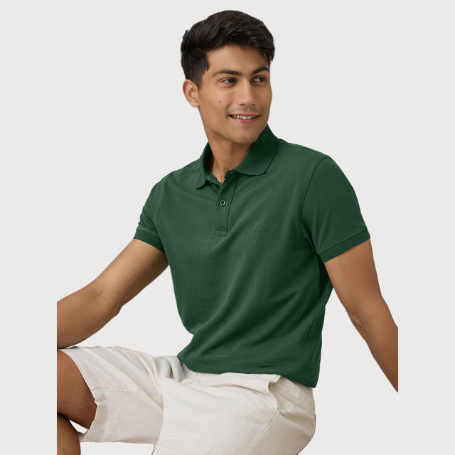 Buy XYXX Nova Polo T-shirt - Basil Green | Super Combed Cotton