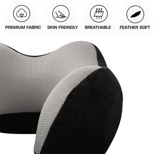 Billebon Unisex Velvet Neck Pillow | Black