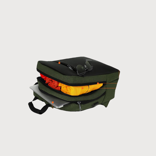 Fur Jaden 22 L Green Anti-Theft Backpack with USB Port and Number