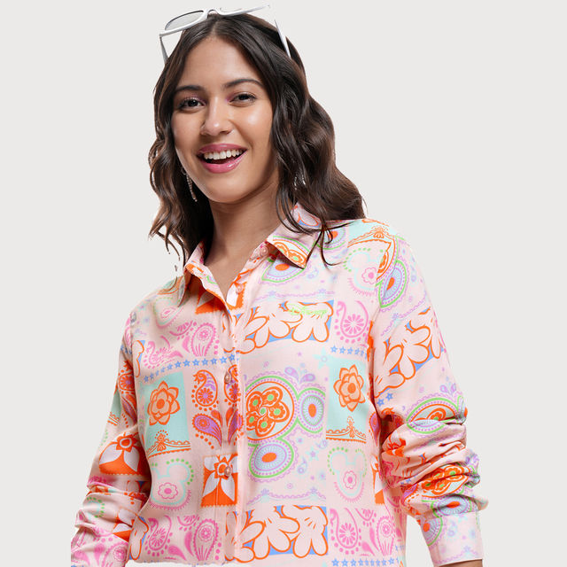 Buy Tokyo Talkies Women's Mickey Printed Long Sleeve Regular Shirt