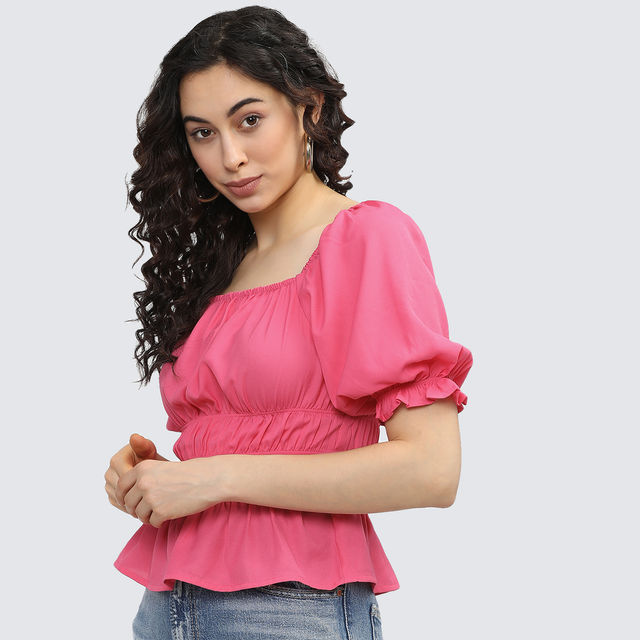 Tokyo Talkies Women's Solid Casual Top - Buy at ₹299 Online