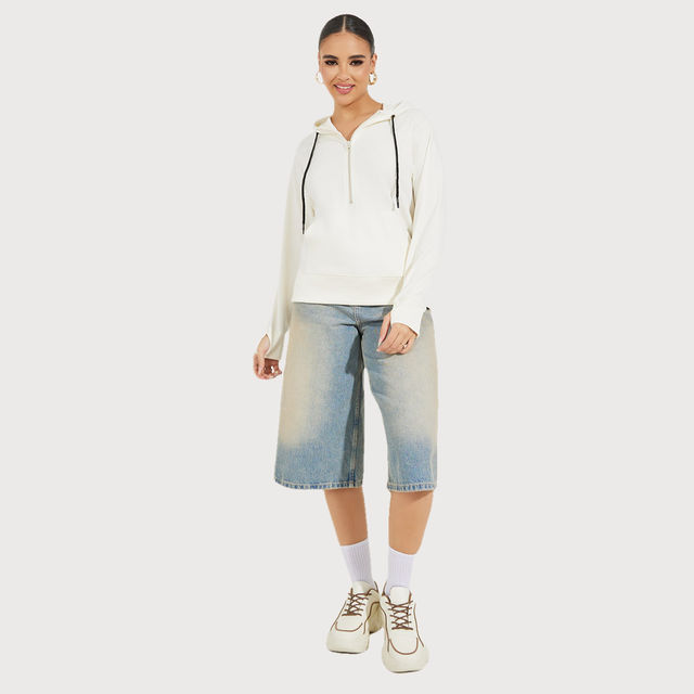 Buy Styli Women's Regular Length Regular Fit- Half Zipper