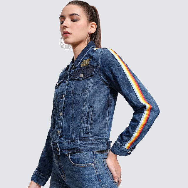 Tokyo Talkies Women's Solid Denim Jacket - Buy at ₹756 Online