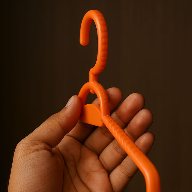 Sinco Elita Plastic Cloth Hanger - Pack of 3 pcs - Orange