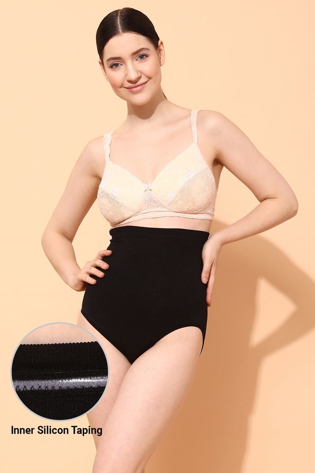 Clovia Tummy Tucker With Silicon Grips(Black - Xxl)