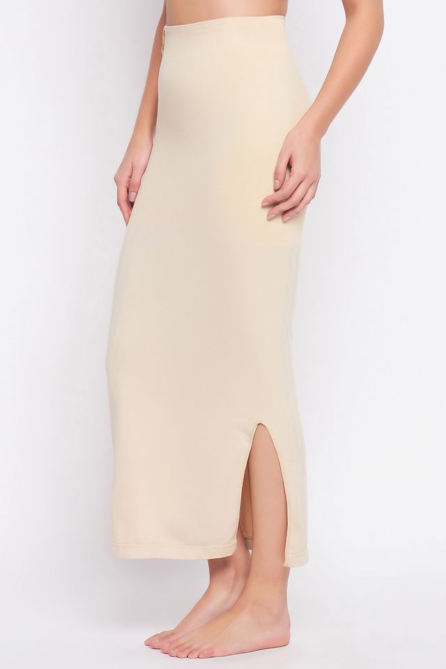 Clovia Saree Shapewear Petticoat With Drawstring (Beige - S)