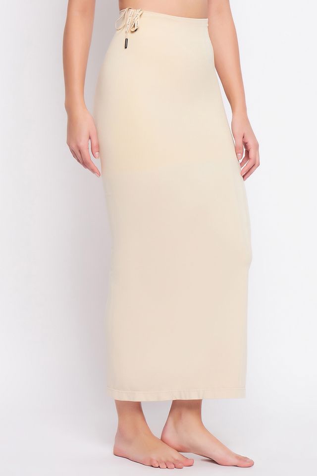 Clovia Saree Shapewear Petticoat With Drawstring (Beige - S)