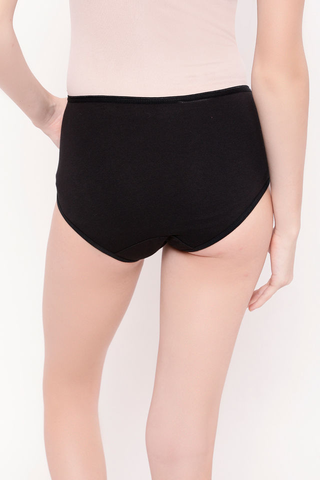 Clovia Cotton Maternity High Waist Hipster - Black(Black - M) Panty