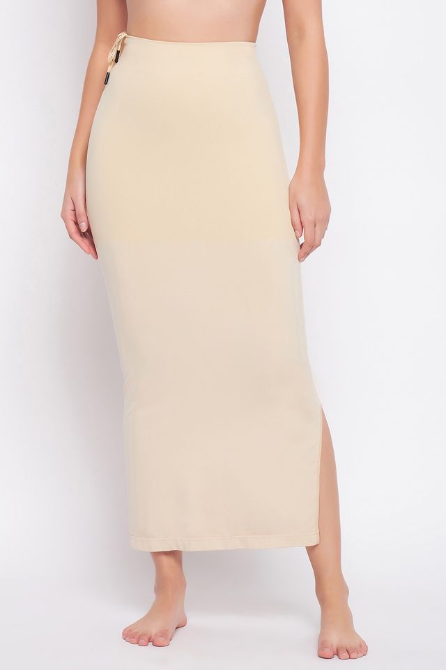 Clovia Saree Shapewear Petticoat With Drawstring (Beige - S)