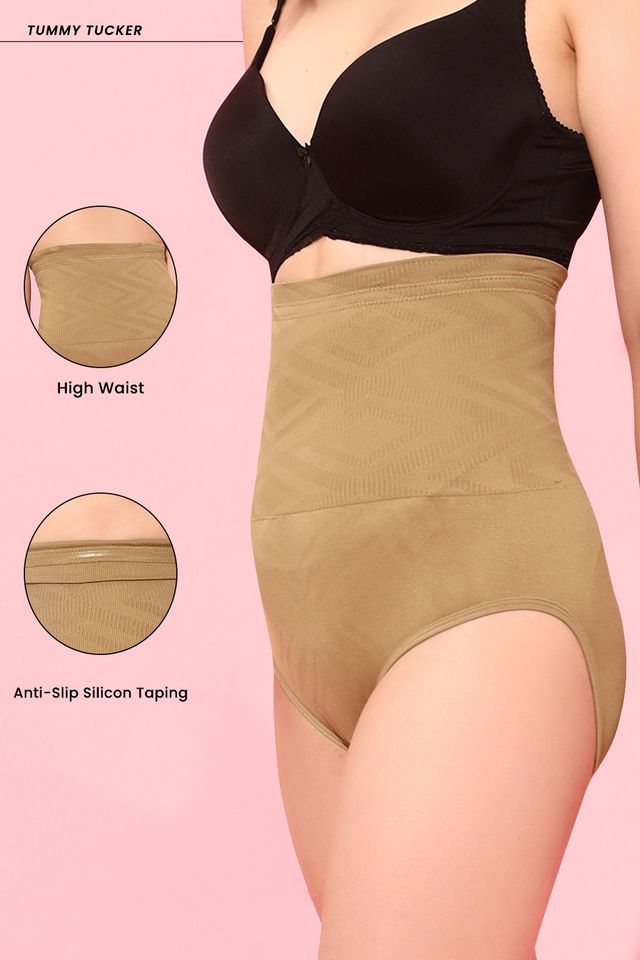Clovia Tummy Tucker With Silicon Grips (Beige - L/Xl)