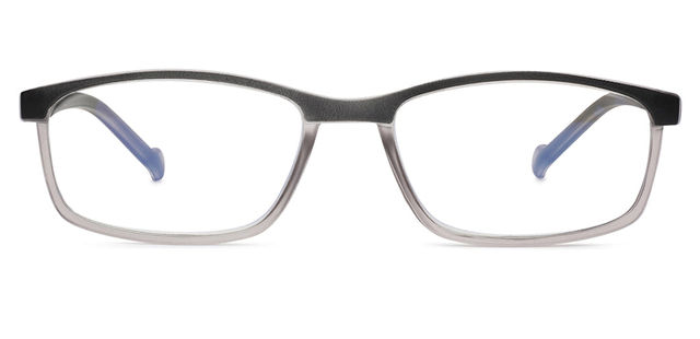 Specsmakers Unisex Solid TR90 Computer Glasses | Black and Grey - L