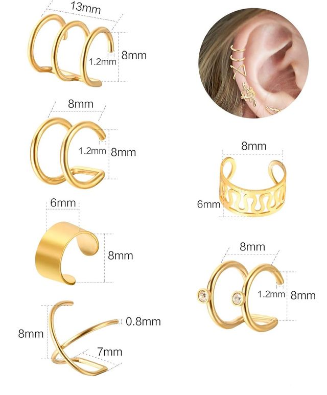YouBella Fashion Latest Stylish 36 Pcs Combo Clip On Ear Cuff for Women Girls Men (YBEAR - 33417)