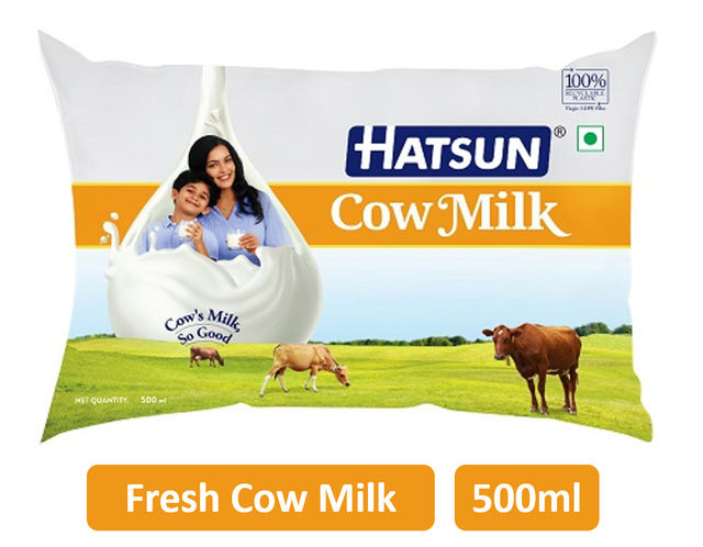 Hatsun Toned Fresh Cow Milk (Pouch)(1pc) & Curry Leaves (Karuveppilai) - Cleaned, Without Roots(1pc) Combo