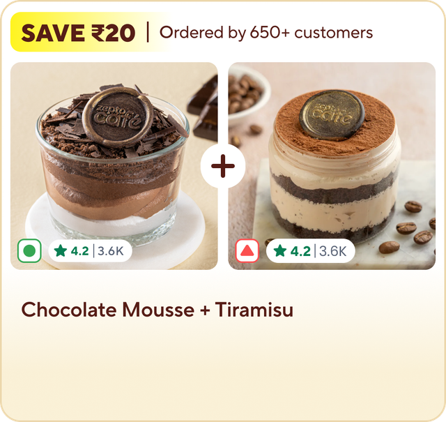 Chocolate Mousse (1pc) & Tiramisu (1pc) Combo   