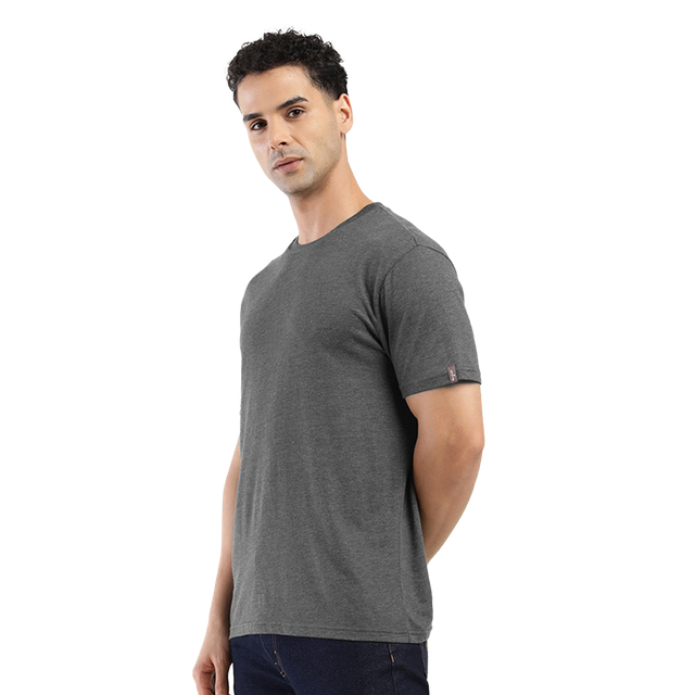 Levi's Men's Poly Cotton Round Neck T-shirt | Dark Grey - XL