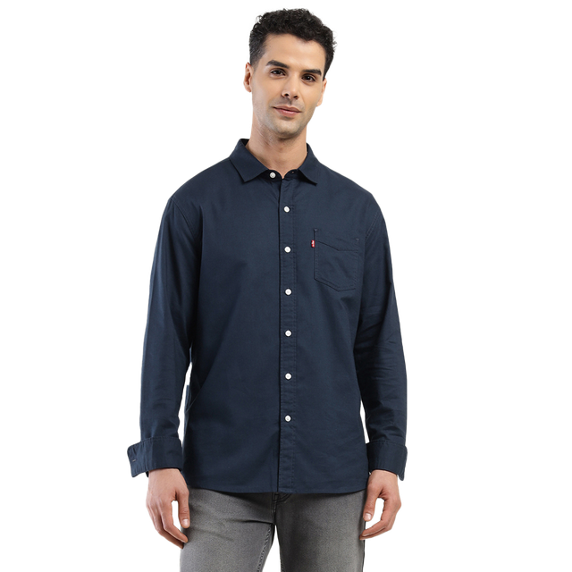Levi's Men's 100% BCI Cotton Oxford Shirt | Navy Blue - S