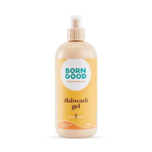 Born Good Dishwash Gel Plant Based Spanish Citrus Fragrance Biodegradable | Non-Toxic And Eco-Friendly 500 ml X 2 Combo