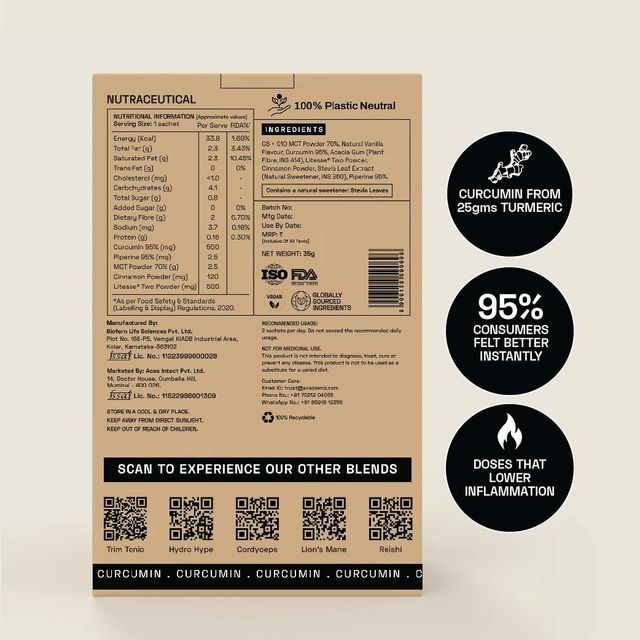 Ace Blend Curcumin Wonder Latte Immunity Drink Instant Coffee