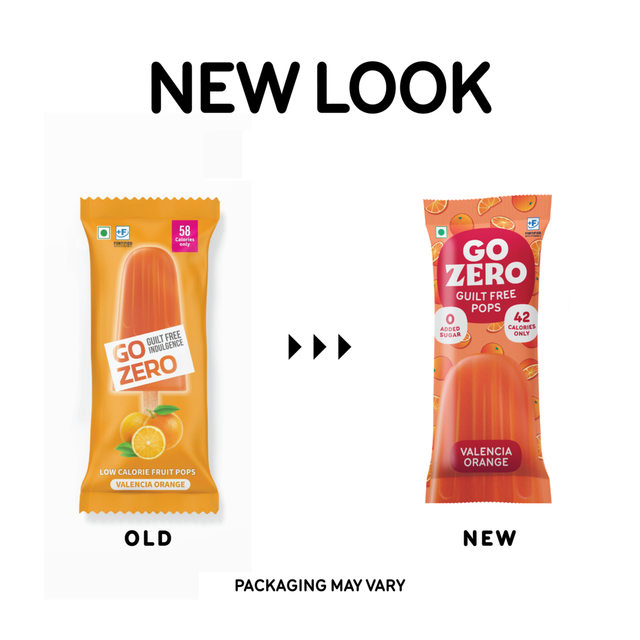 Go Zero Valencia Orange Low Calorie Guilt Free Ice Cream Popsicle 70 ml Combo