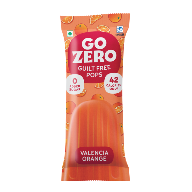 Go Zero Valencia Orange Low Calorie Guilt Free Ice Cream Popsicle 70 ml Combo
