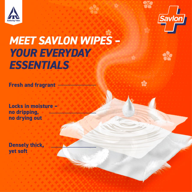 Savlon Germ Protection Wipes, Germ Protection, Skin Friendly pH, For Hands, Body, Surface