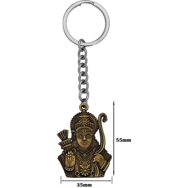 Samsidhi Pooja Lord Shree Ram Double Sided Metal Keychain|Assorted