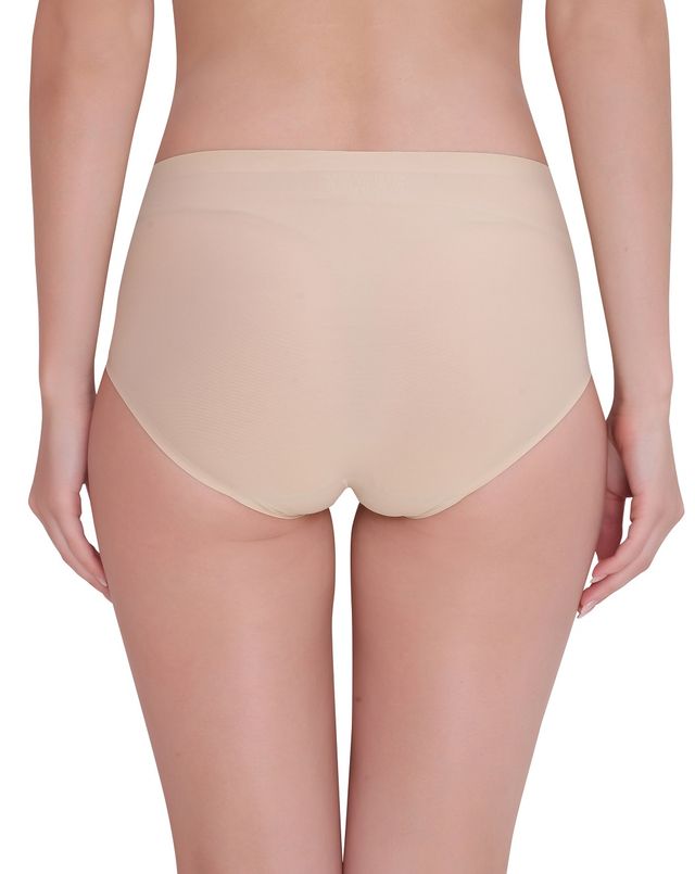 Plumbury Women s Seamless Hipster Panty | Pack Of 2 | Black-Beige - XL