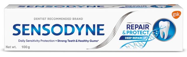 Sensodyne Complete Protection+ Mouthwash (250ml) & Sensodyne Toothpaste Repair & Protect, Tooth Paste For Deep Repair Of Sensitive Teeth (100g) Combo