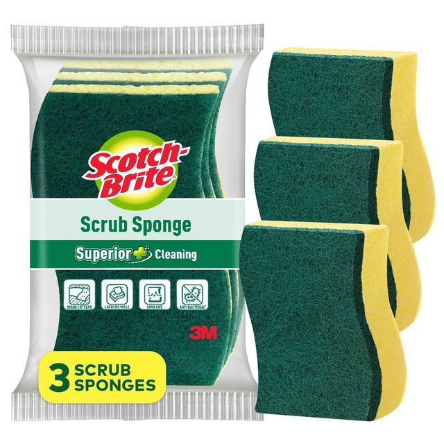Scotch-Brite Scrub Sponge (Pack of 3) 1 pc Combo